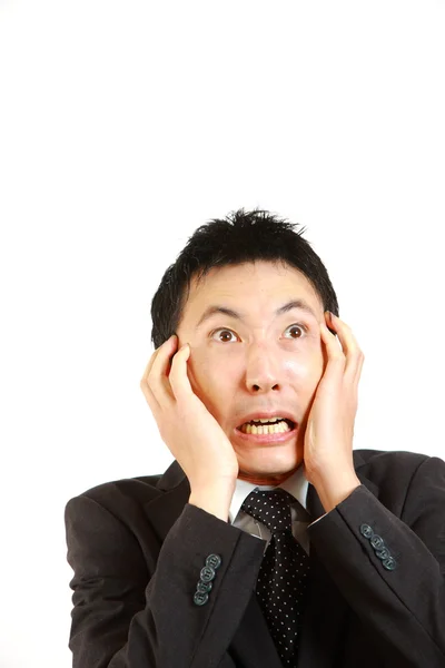 Frightened Japanese businessman　 — Stock Photo, Image